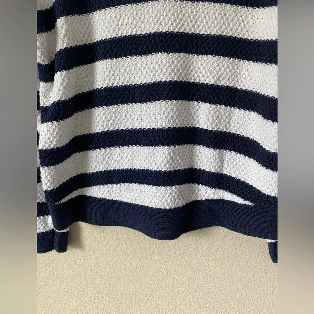Ralph Lauren Women’s Navy&White Striped VNeck Relaxed LongSleeve Sweater Medium - Picture 15 of 16